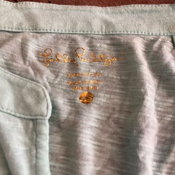 Lilly Pulitzer XS Sleeveless Top Mint Green V‎ Neck Cotton Blend Tank Bin A-5 - Picture 3 of 4